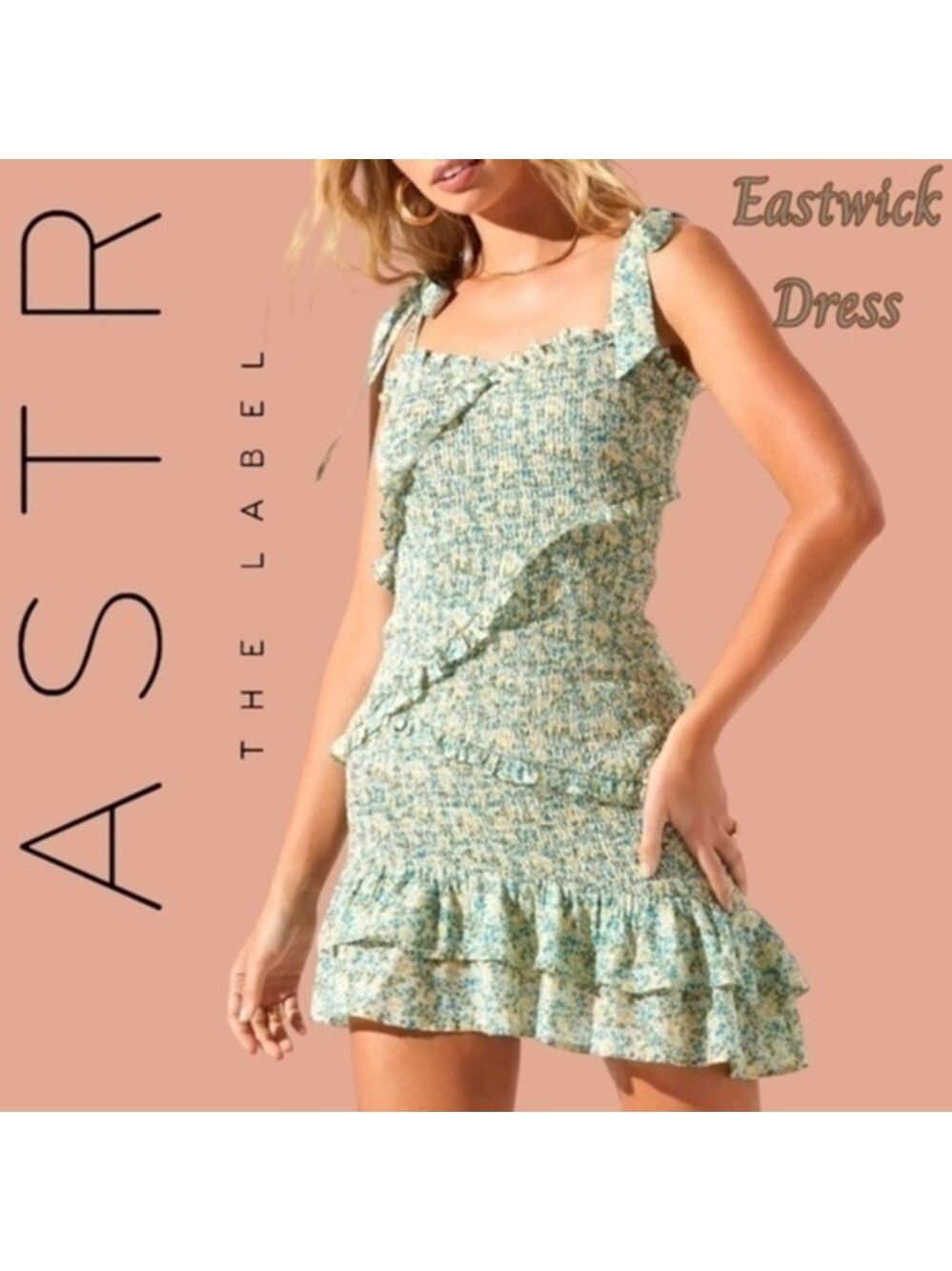 ASTR the LABEL Eastwick Floral Ruffle Asymmetrical Minidress